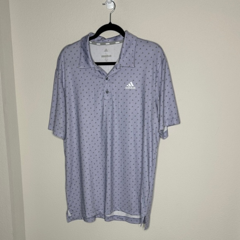 Adidas Men's Gray Polo with Pattern